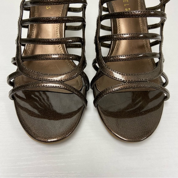 Nickels Strappy Bronze Valdez Heels - New - Size 7.5M - Picture 2 of 9